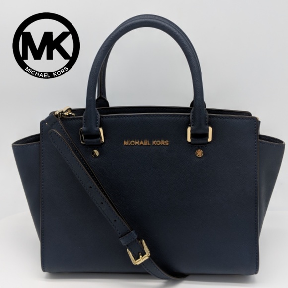 Michael Kors Handbags - MICHAEL KORS Navy Blue Selma Medium